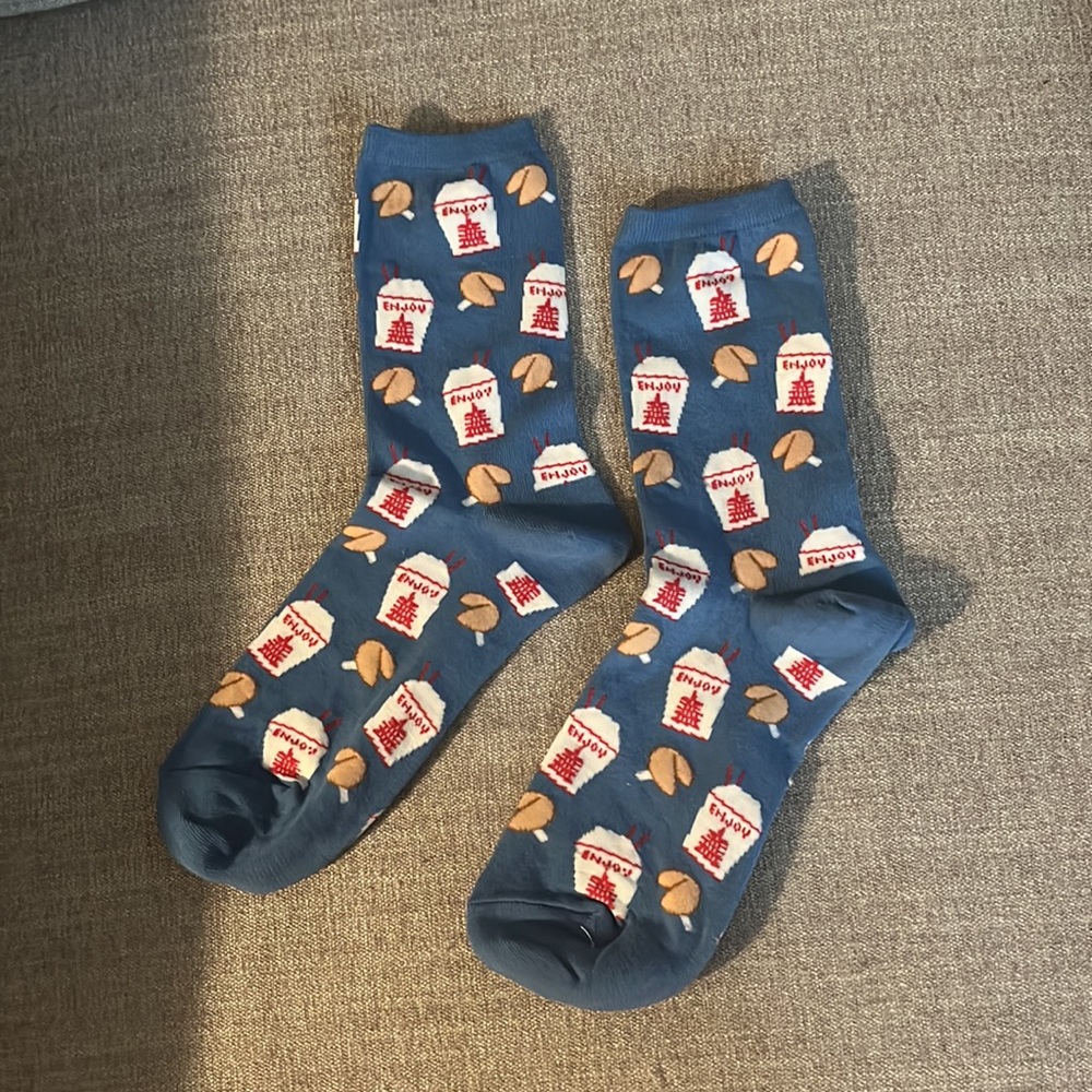 HOT SOX fortune cookie Chinese food crew socks
